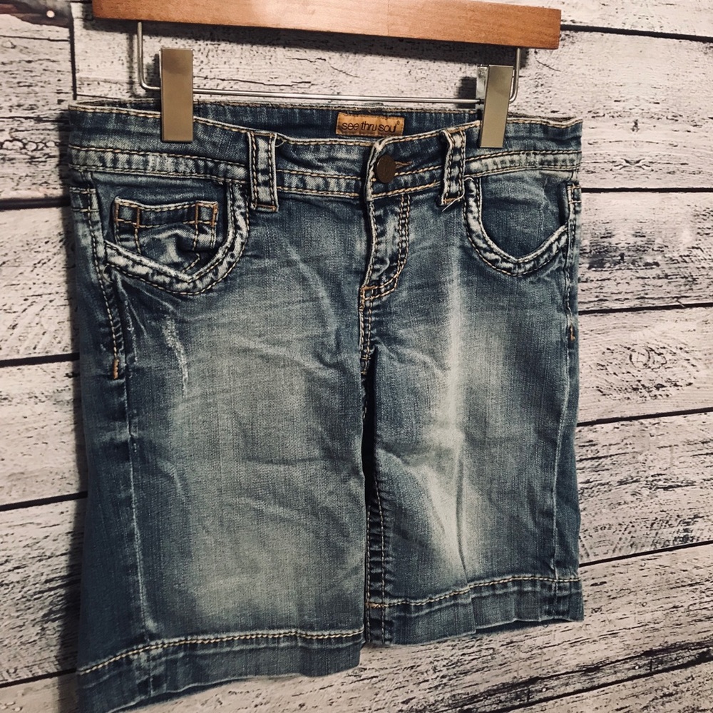 See thru soul jean shorts